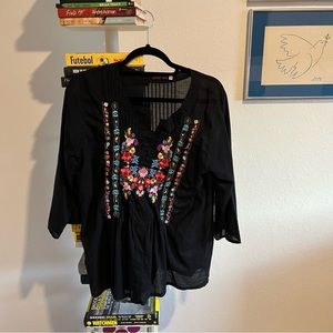 Johnny Was Embroidered Tunic Sz L